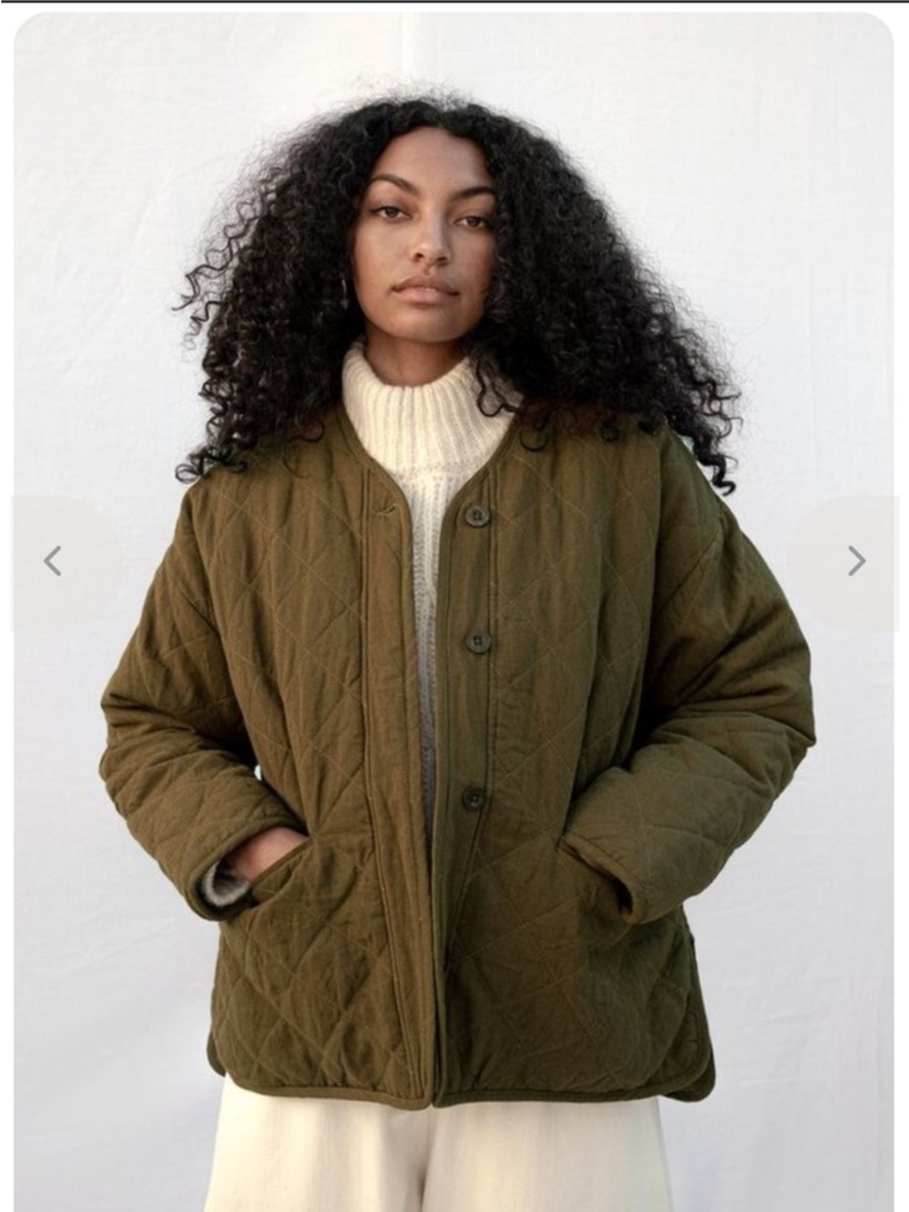 Micaela Greg Cross Quilt Jacket in Fir size Medium
